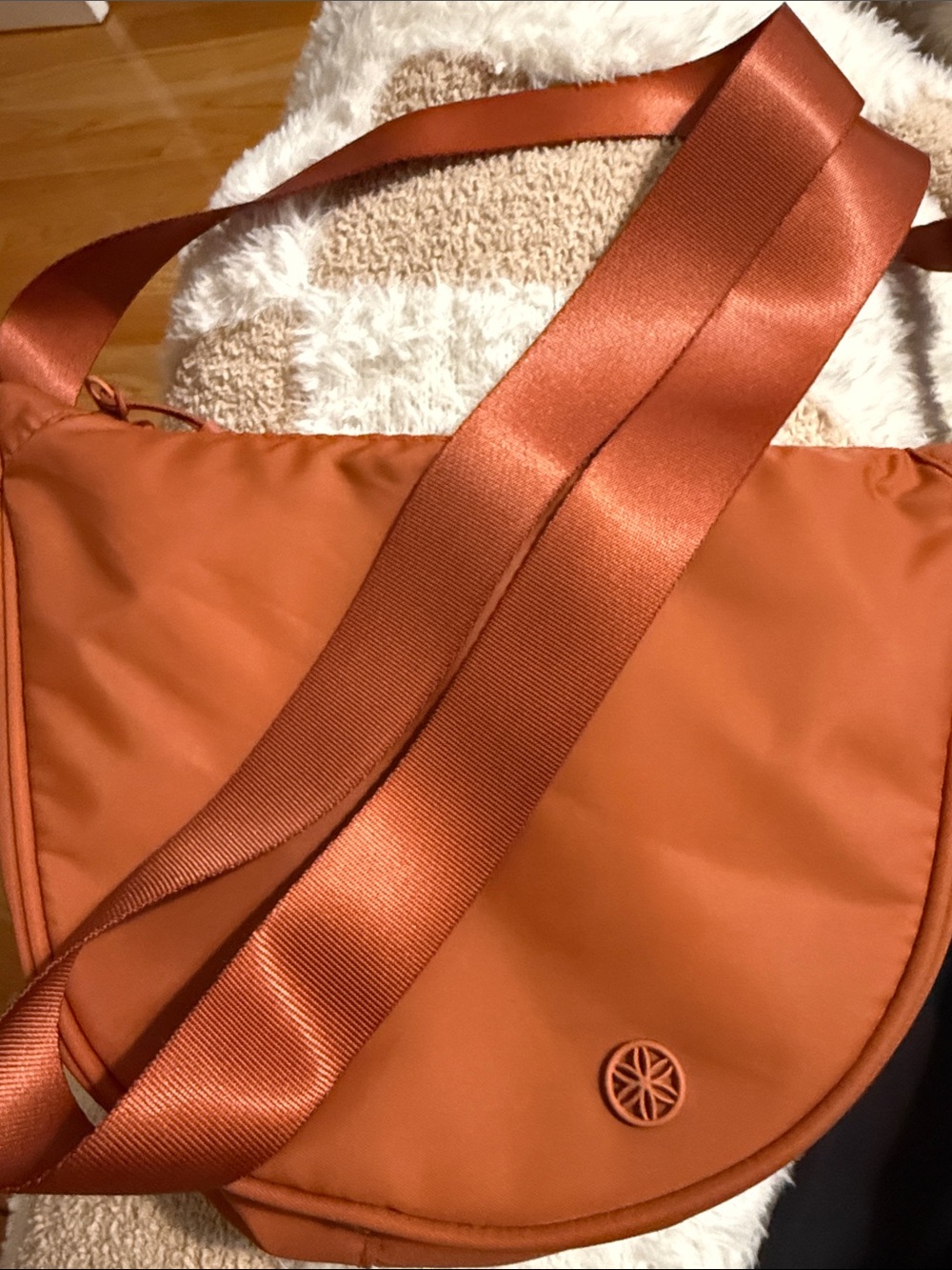 GAIAM Rust-Tone City Essentials Hobo Crescent Crossbody Bag